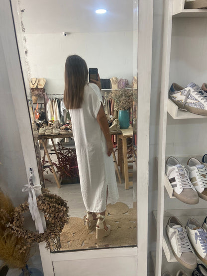 Vestido Kaftan bege