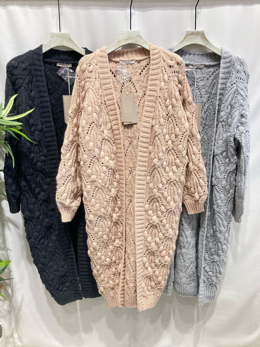 Casaco bege comprido