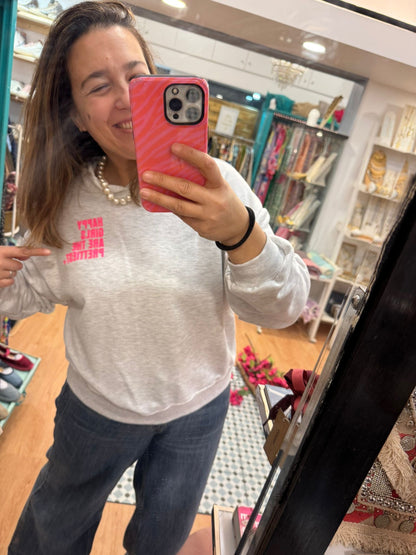 Sweat rosa “Happy Girls are the prettiest”