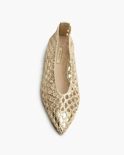 Bailarina dourada metalizada entrelaçada