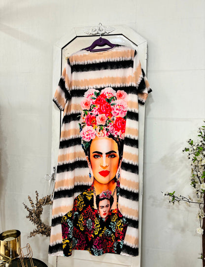 Vestido acetinado Frida Kahlo