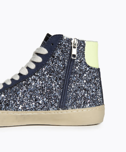 Bota Sapatilhas glitter azul com raio