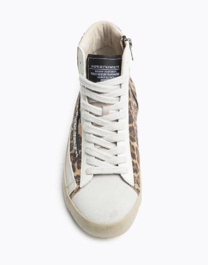 Bota Sapatilhas leopardo com raio glitter prata