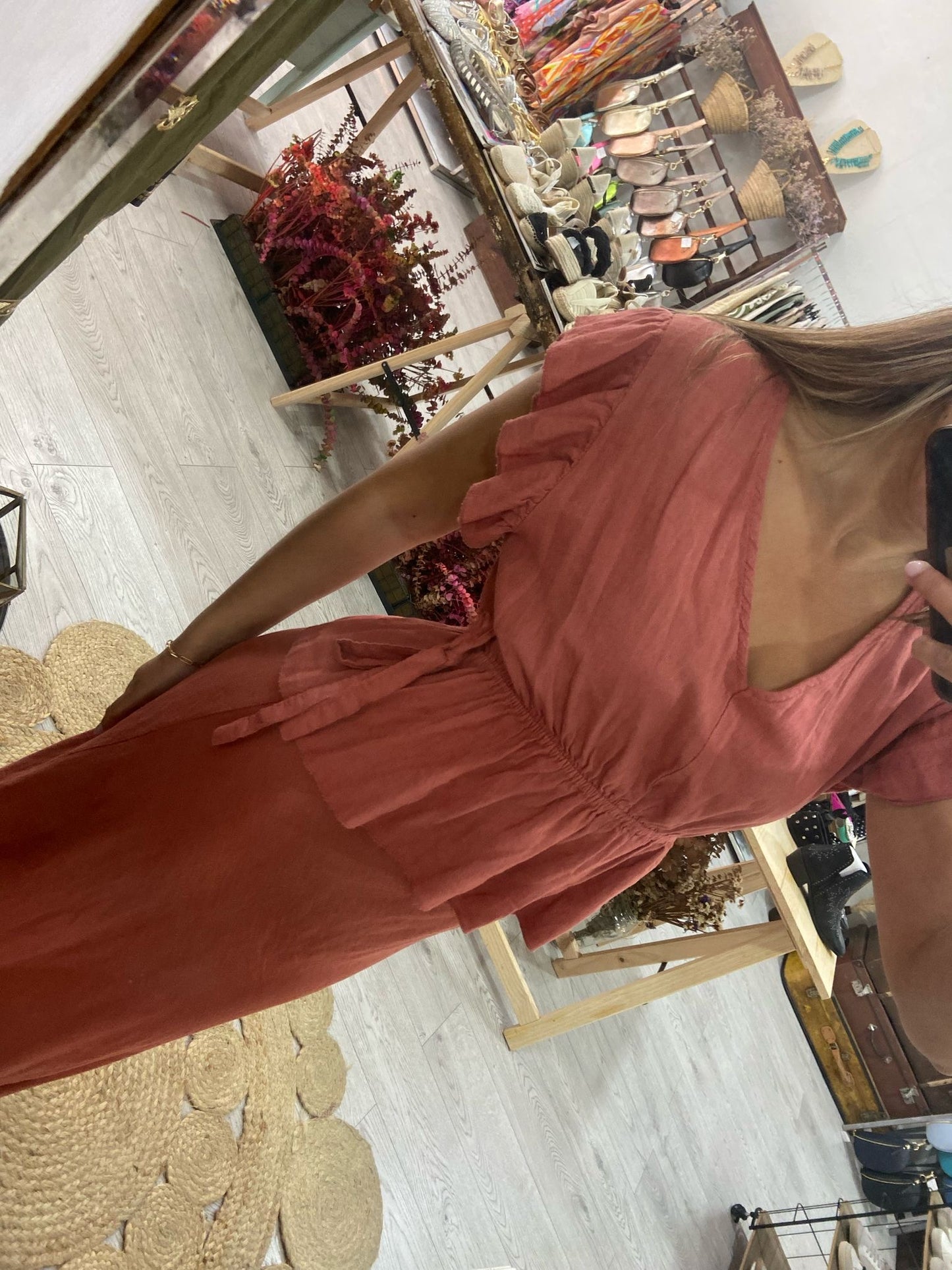 Conjunto top e saia esmeralda