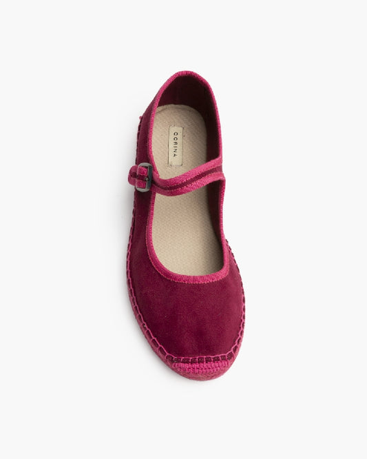 Mary Jane camurça burdeos